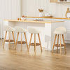 Hempora PU Leather Bentwood Bar Stools – Set of 4 (Beige) - OZ Home Deals