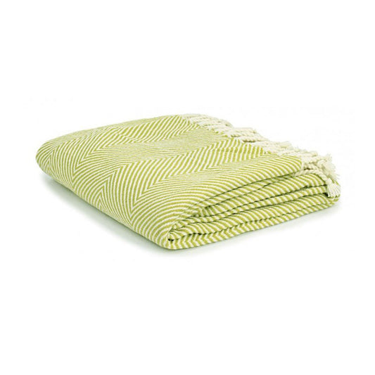 Herringbone Acrylic Throw Green - OZ Home Deals