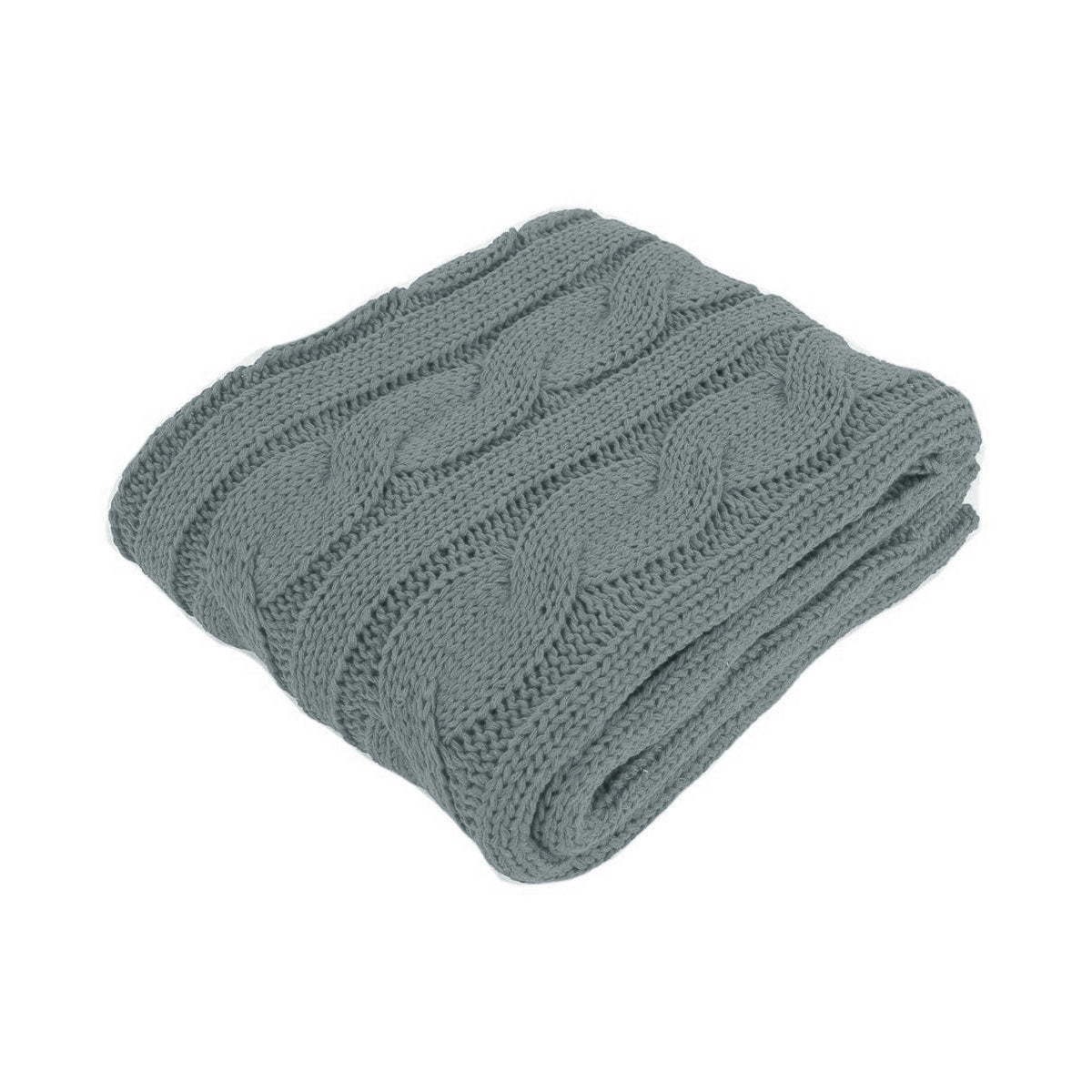 Hudson Grey Knitted Throw Rug - OZ Home Deals