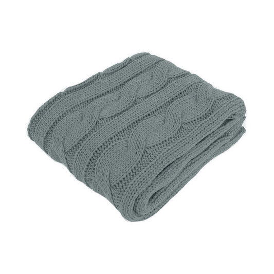 Hudson Grey Knitted Throw Rug - OZ Home Deals