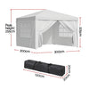 Instahut Gazebo 3x3 Pop Up Marquee Folding Tent Wedding Gazebos Camping Outdoor Canopy White - OZ Home Deals