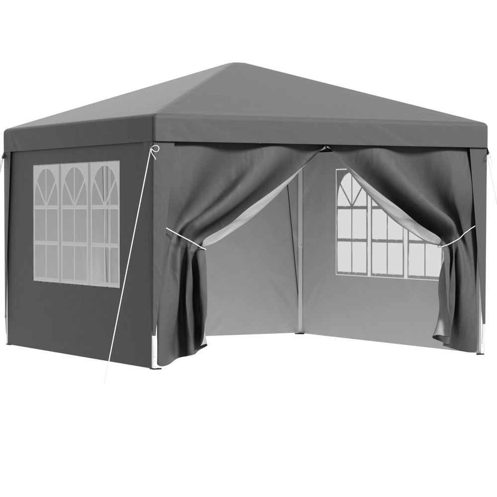 Instahut Gazebo 3x3 Pop Up Marquee Folding Tent Wedding Gazebos Camping Outdoor Shade Canopy Gray - OZ Home Deals