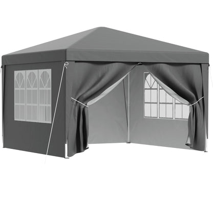 Instahut Gazebo 3x3 Pop Up Marquee Folding Tent Wedding Gazebos Camping Outdoor Shade Canopy Gray - OZ Home Deals