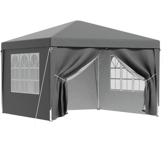 Instahut Gazebo 3x3 Pop Up Marquee Folding Tent Wedding Gazebos Camping Outdoor Shade Canopy Gray - OZ Home Deals