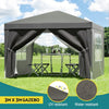 Instahut Gazebo 3x3 Pop Up Marquee Folding Tent Wedding Gazebos Camping Outdoor Shade Canopy Gray - OZ Home Deals