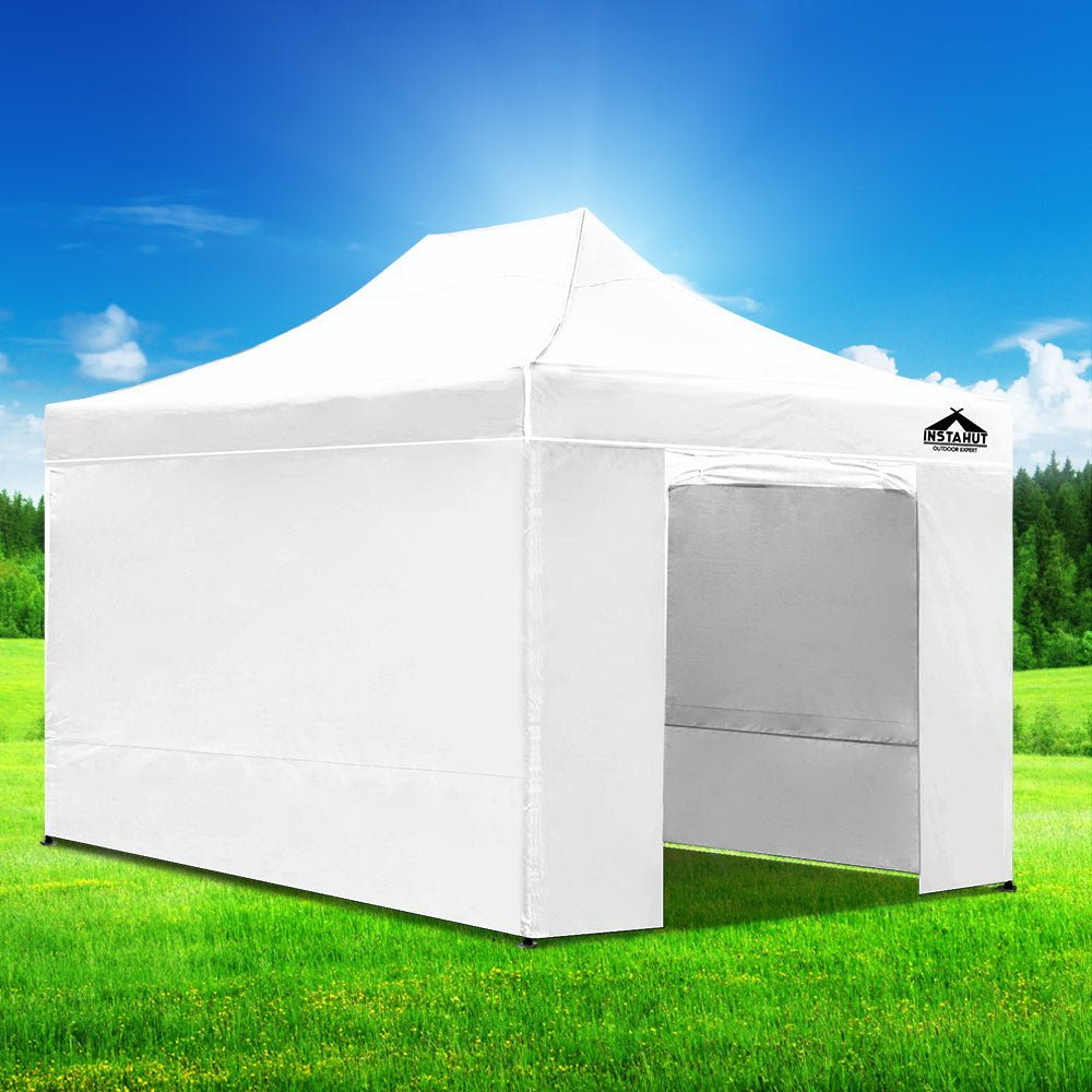 Instahut Gazebo 3x4.5 Pop Up Marquee Folding Tent Wedding Gazebos Camping Outdoor Shade Canopy White - OZ Home Deals