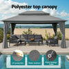 Instahut Gazebo 3x4m Canopy Outdoor Steel Frame Patio Tent Curtains Marquee Grey - OZ Home Deals