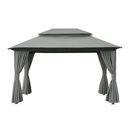 Instahut Gazebo 3x4m Canopy Outdoor Steel Frame Patio Tent Curtains Marquee Grey - OZ Home Deals