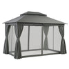 Instahut Gazebo 3x4m Canopy Outdoor Steel Frame Patio Tent Curtains Marquee Grey - OZ Home Deals