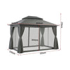 Instahut Gazebo 3x4m Canopy Outdoor Steel Frame Patio Tent Curtains Marquee Grey - OZ Home Deals