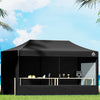 Instahut Gazebo 3x6 Pop Up Marquee Folding Tent Wedding Gazebos Camping Outdoor Shade Canopy Black - OZ Home Deals