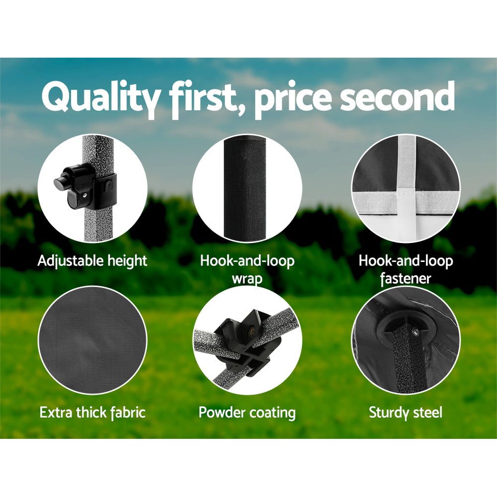 Instahut Gazebo 3x6 Pop Up Marquee Folding Tent Wedding Gazebos Camping Outdoor Shade Canopy Black - OZ Home Deals