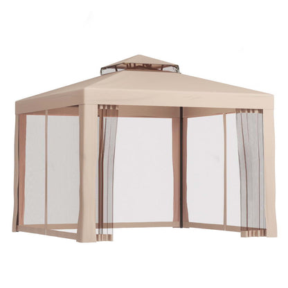 Instahut Gazebo Marquee 3m Outdoor Event Tent Camping Party Mesh Wall Canopy Brown - OZ Home Deals
