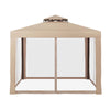 Instahut Gazebo Marquee 3m Outdoor Event Tent Camping Party Mesh Wall Canopy Brown - OZ Home Deals