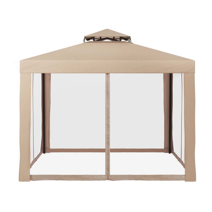 Instahut Gazebo Marquee 3m Outdoor Event Tent Camping Party Mesh Wall Canopy Brown - OZ Home Deals