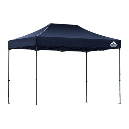 Instahut Gazebo Pop Up 3x4.5m w/Base Podx4 Marquee Folding Outdoor Wedding Camping Tent Shade Canopy Navy - OZ Home Deals