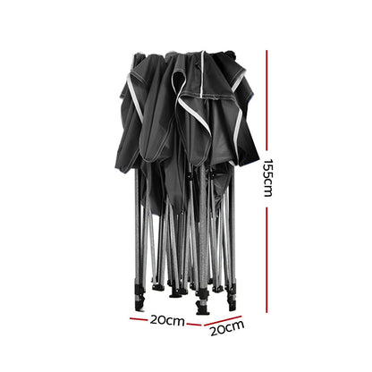 Instahut Gazebo Pop Up Marquee 3x3m Folding Tent Wedding Outdoor Camping Canopy Gazebos Shade Black - OZ Home Deals