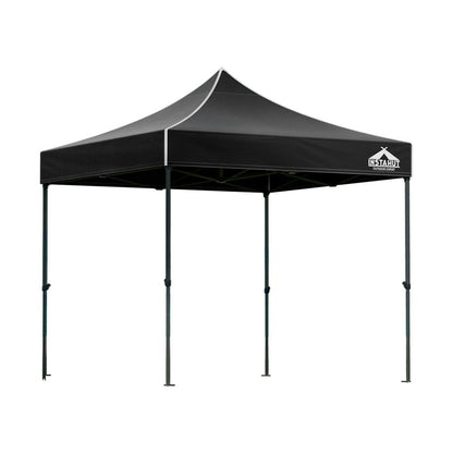 Instahut Gazebo Pop Up Marquee 3x3m Folding Tent Wedding Outdoor Camping Canopy Gazebos Shade Black - OZ Home Deals