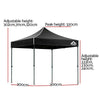 Instahut Gazebo Pop Up Marquee 3x3m Folding Tent Wedding Outdoor Camping Canopy Gazebos Shade Black - OZ Home Deals