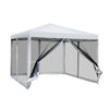 Instahut Gazebo Pop Up Marquee 3x3m Wedding Party Outdoor Camping Tent Canopy Shade Mesh Wall White - OZ Home Deals