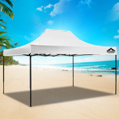Instahut Gazebo Pop Up Marquee 3x4.5 Folding Tent 500D Oxford Fabric White - OZ Home Deals