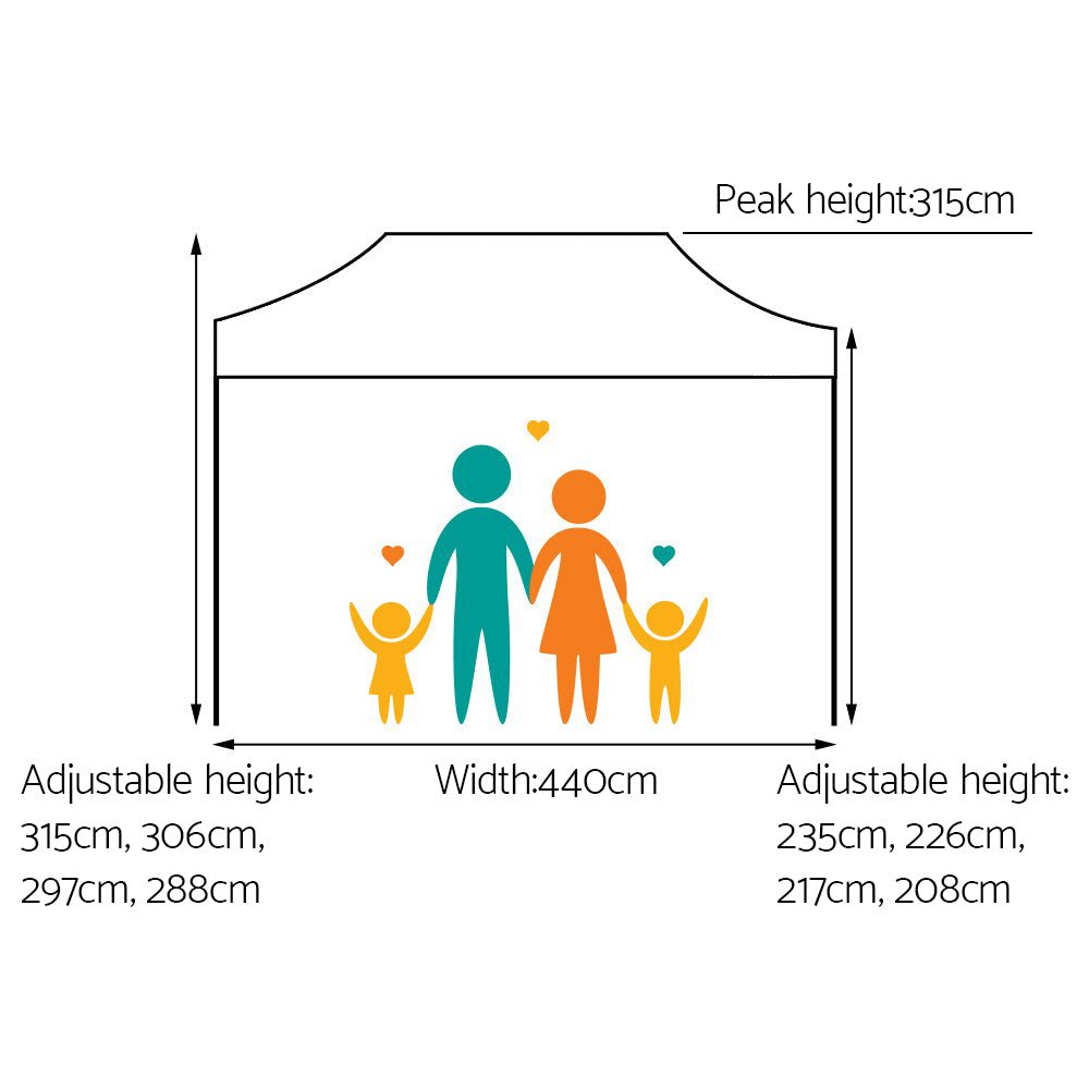 Instahut Gazebo Pop Up Marquee 3x4.5 Folding Tent 500D Oxford Fabric White - OZ Home Deals