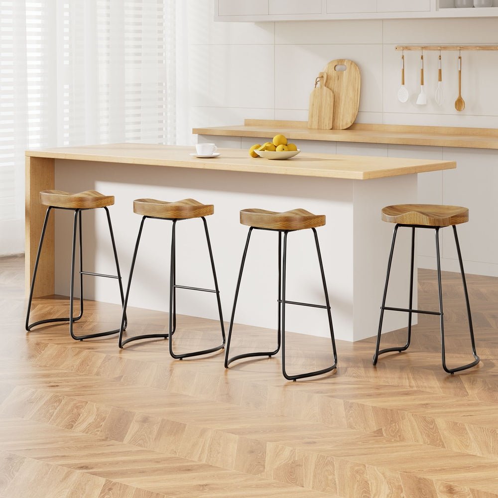 IronCraft Vintage Tractor Bar Stools – Set of 4 (Elm Seat) - OZ Home Deals