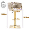Ivory Velvet Swivel Bar Stools – Adjustable Height, Gold Base, 2-Pack - OZ Home Deals