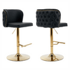 Jalan Adjustable Swivel Bar Stools – Black PU Leather, 64 - 84cm - OZ Home Deals