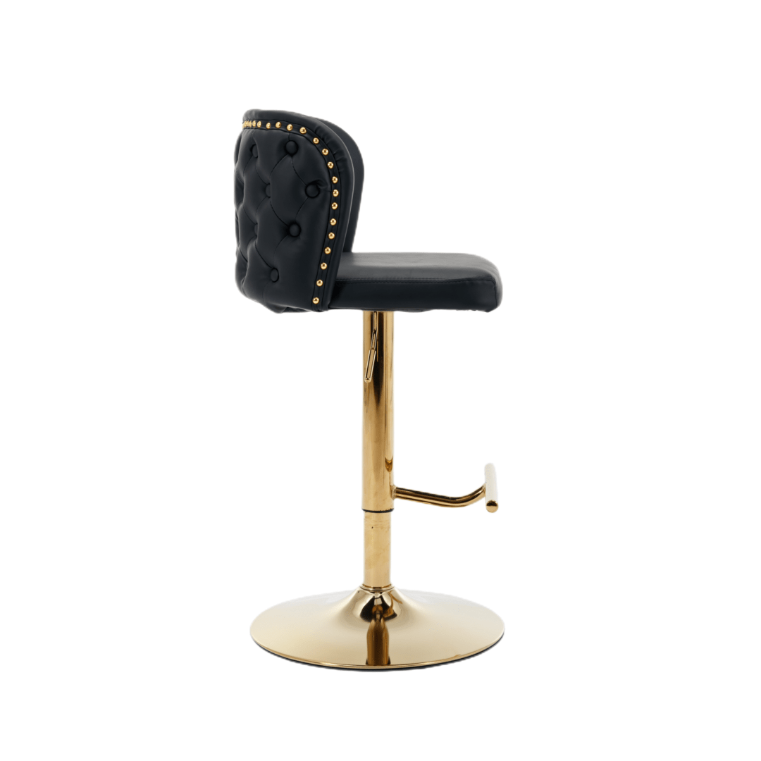 Jalan Adjustable Swivel Bar Stools – Black PU Leather, 64 - 84cm - OZ Home Deals
