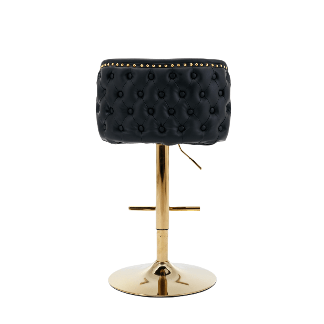 Jalan Adjustable Swivel Bar Stools – Black PU Leather, 64 - 84cm - OZ Home Deals