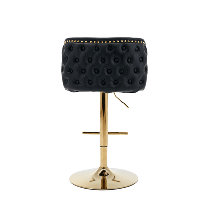 Jalan Adjustable Swivel Bar Stools – Black PU Leather, 64 - 84cm - OZ Home Deals