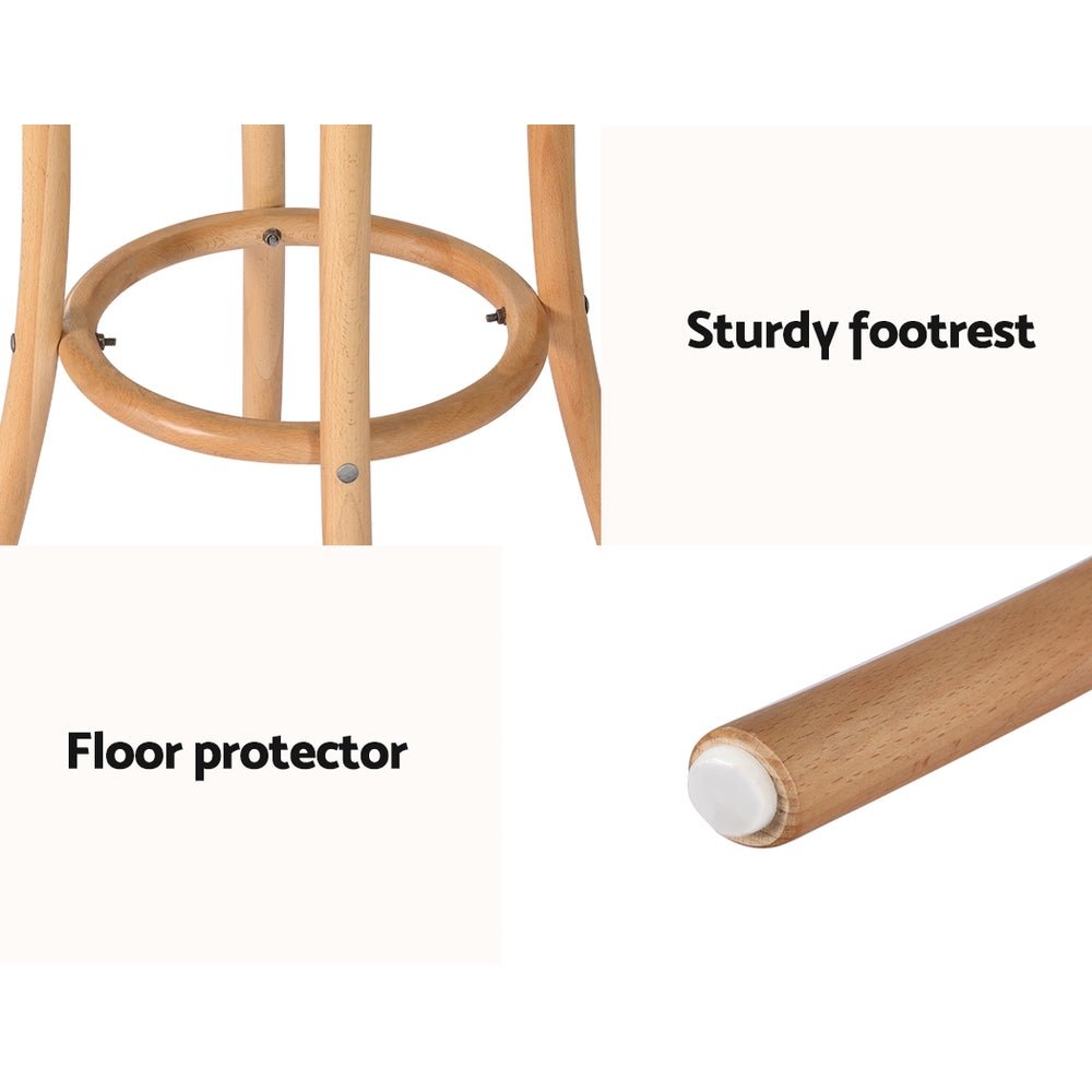 Kimberley Beechwood Rattan Bar Stools – Pine, 2 Pack - OZ Home Deals