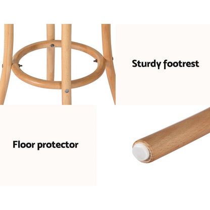 Kimberley Beechwood Rattan Bar Stools – Pine, 2 Pack - OZ Home Deals