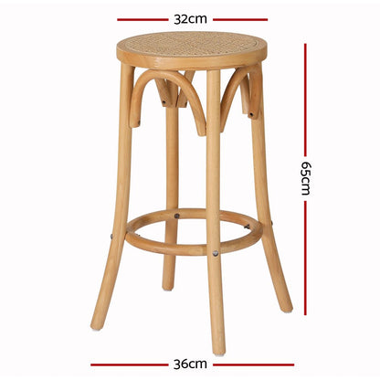Kimberley Beechwood Rattan Bar Stools – Pine, 2 Pack - OZ Home Deals