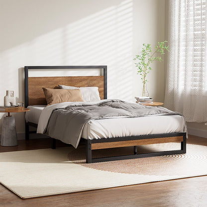 King Single Package – Outback Dane Industrial Bed Frame + Euro Top Bonnell Mattress - OZ Home Deals