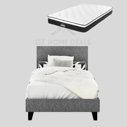 King Single Bed Frame & Mattress Package – Neo Frame + Euro Top Bonnell Mattress