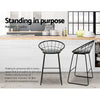 Kurrawa 2-Piece Faux Linen Bar Stools – Black - OZ Home Deals