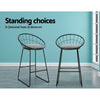 Kurrawa 2-Piece Faux Linen Bar Stools – Black - OZ Home Deals