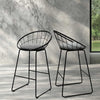 Kurrawa 2-Piece Faux Linen Bar Stools – Black - OZ Home Deals