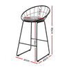 Kurrawa 2-Piece Faux Linen Bar Stools – Black - OZ Home Deals