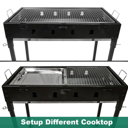 Large Portable Charcoal Outdoor BBQ Barbecue Grill Set - OZ Home Deals