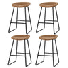Ludaro PU Leather Bar Stools – Set of 4 (Brown) - OZ Home Deals