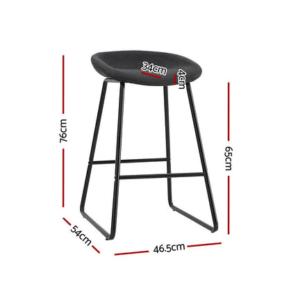 Ludoro PU Leather Bar Stools – Set of 4 (Black) - OZ Home Deals