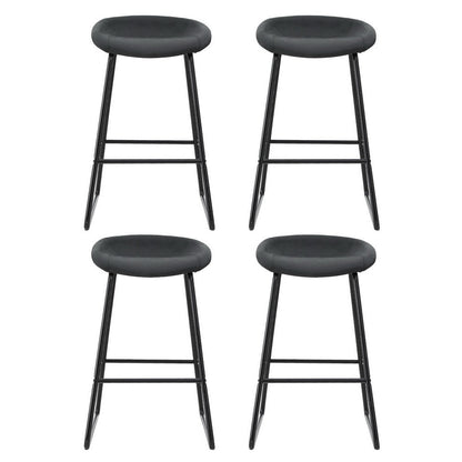 Ludoro PU Leather Bar Stools – Set of 4 (Black) - OZ Home Deals