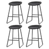 Ludoro PU Leather Bar Stools – Set of 4 (Black) - OZ Home Deals
