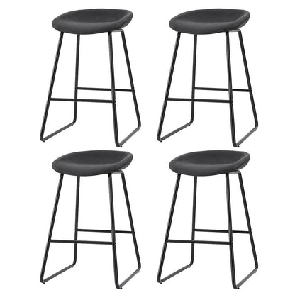 Ludoro PU Leather Bar Stools – Set of 4 (Black) - OZ Home Deals