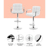 Luxora Elite PU Leather Bar Stools – Set of 4 (White) - OZ Home Deals