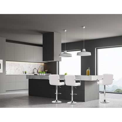 Luxora Elite PU Leather Bar Stools – Set of 4 (White) - OZ Home Deals