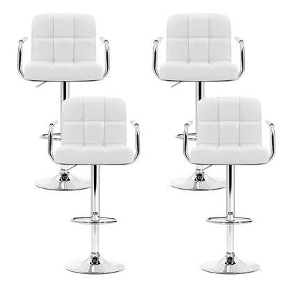 Luxora Elite PU Leather Bar Stools – Set of 4 (White) - OZ Home Deals